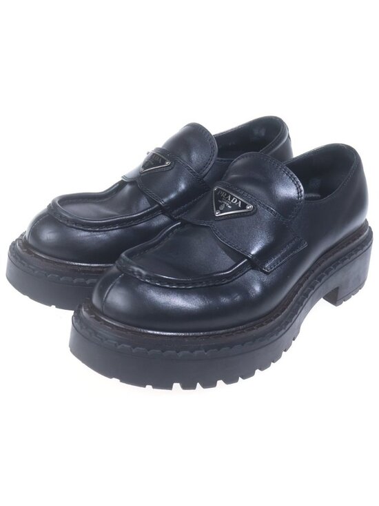 Prada Leather Loafers Shoes Chunky Sole Black main image 4